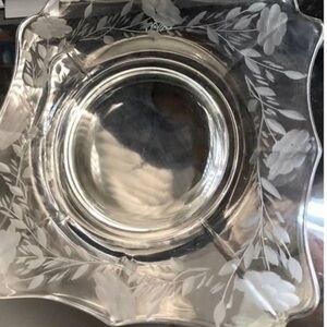 Vintage Rock Sharpe LYNHURST  7.25" Clear Square‎ Salad Luncheon Plates Etched